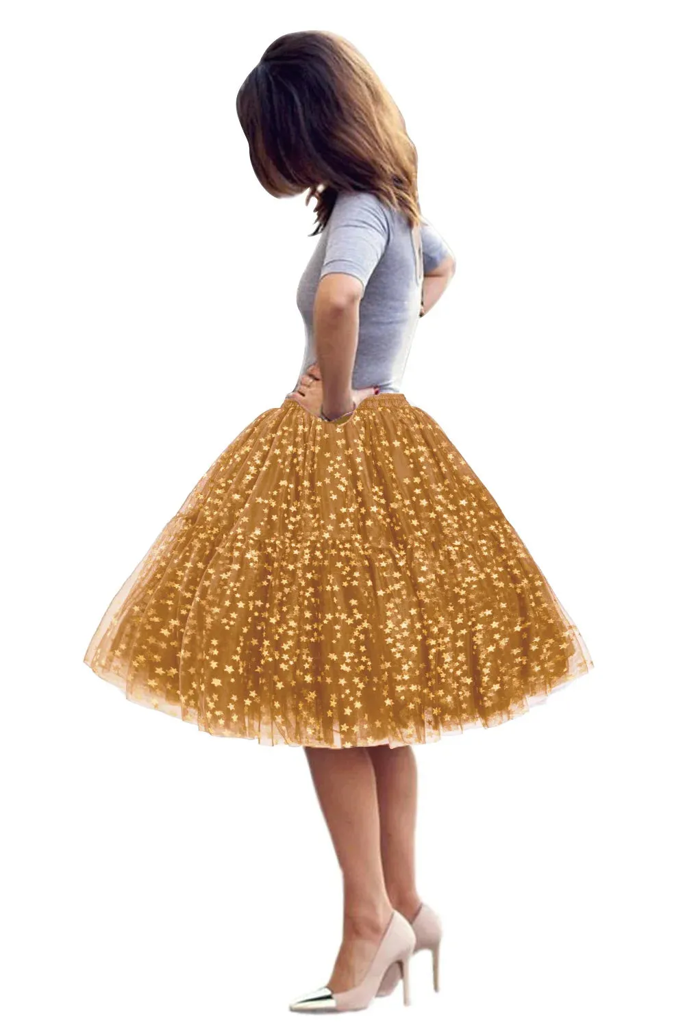5-Layer 60 cm Pleated Tutu Tulle Skirt (Many Colors)
