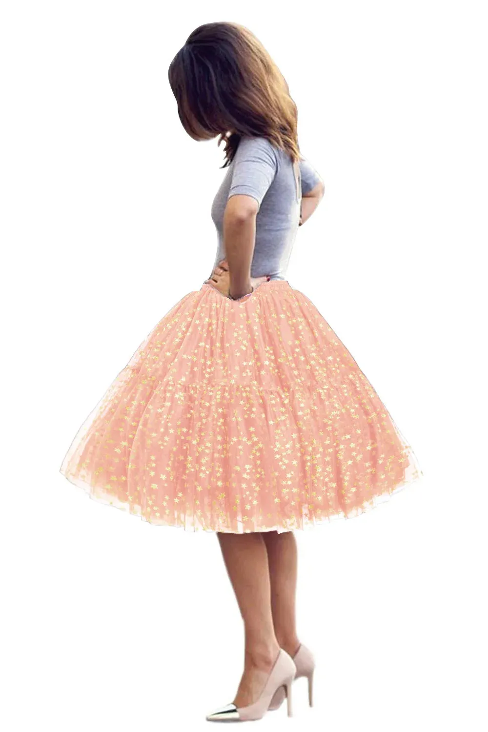 5-Layer 60 cm Pleated Tutu Tulle Skirt (Many Colors)