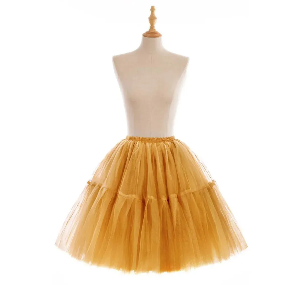 5-Layer 60 cm Pleated Tutu Tulle Skirt (Many Colors)