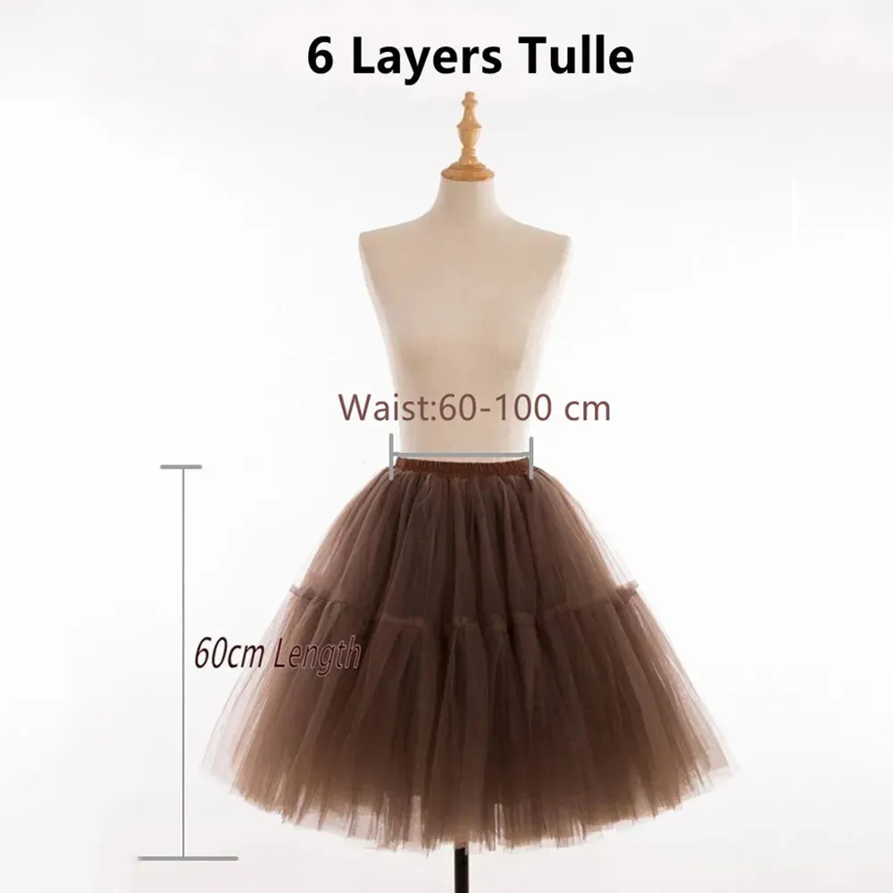 5-Layer 60 cm Pleated Tutu Tulle Skirt (Many Colors)