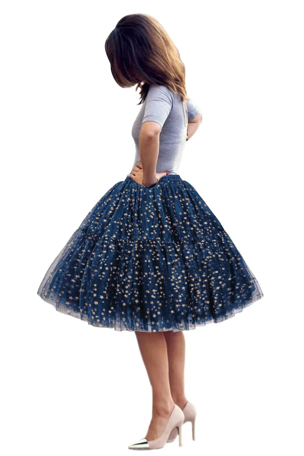 5-Layer 60 cm Pleated Tutu Tulle Skirt (Many Colors)