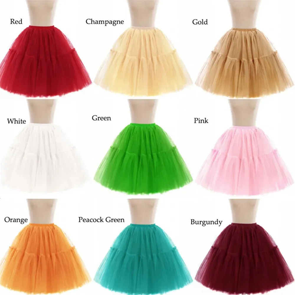 5-Layer 60 cm Pleated Tutu Tulle Skirt (Many Colors)