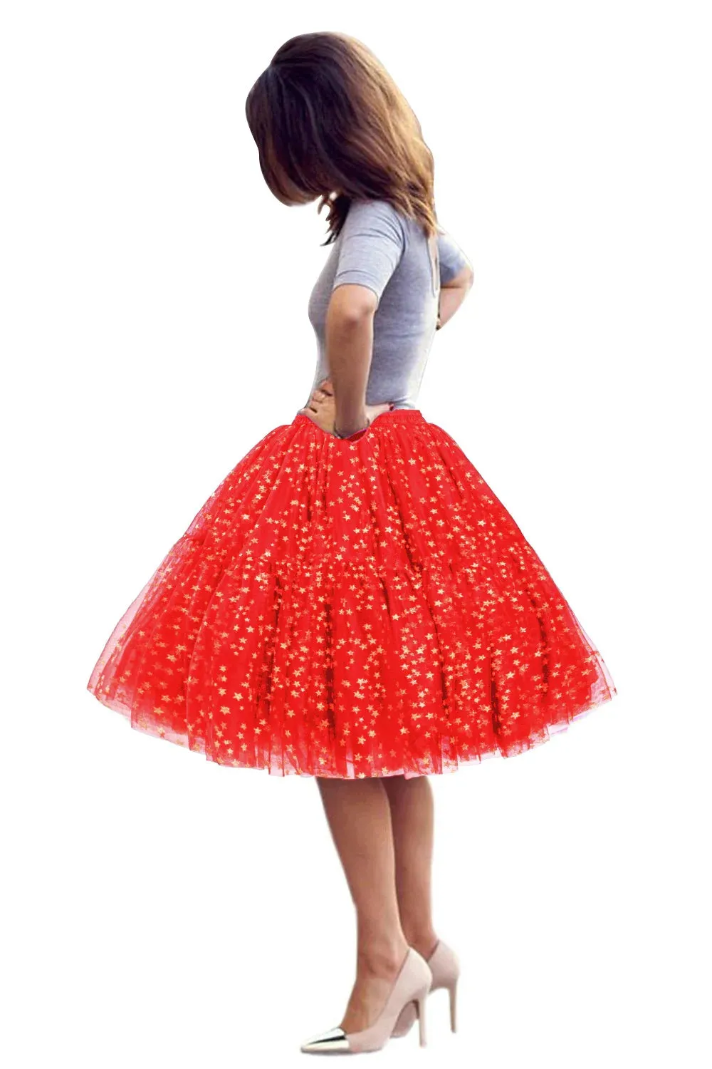 5-Layer 60 cm Pleated Tutu Tulle Skirt (Many Colors)