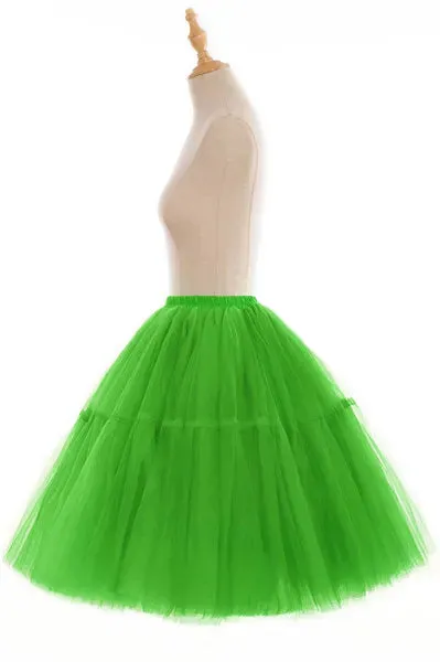 5-Layer 60 cm Pleated Tutu Tulle Skirt (Many Colors)