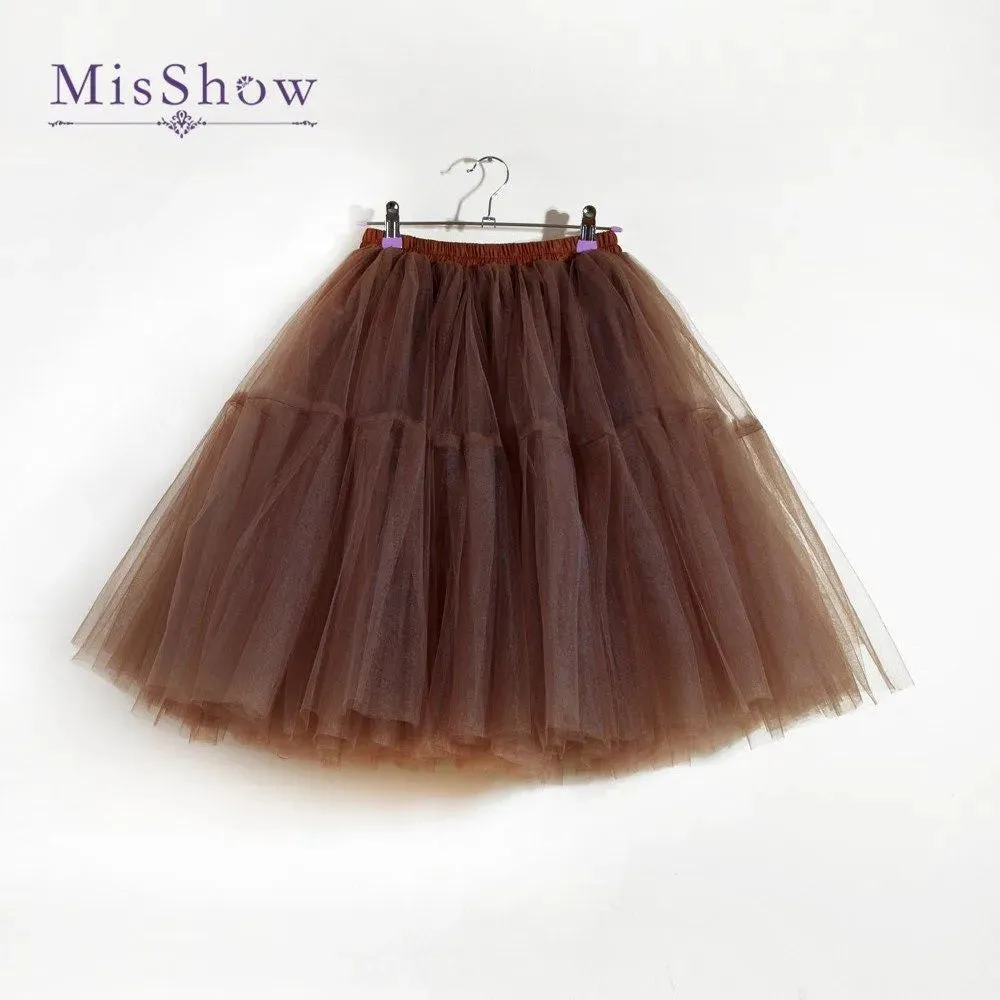 5-Layer 60 cm Pleated Tutu Tulle Skirt (Many Colors)
