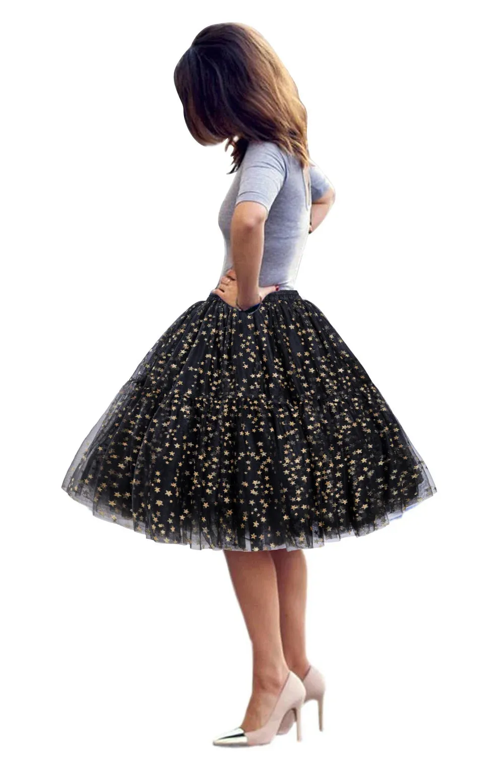 5-Layer 60 cm Pleated Tutu Tulle Skirt (Many Colors)
