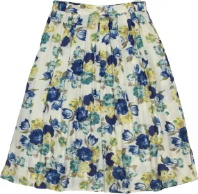 80s Pleated Floral Skirt