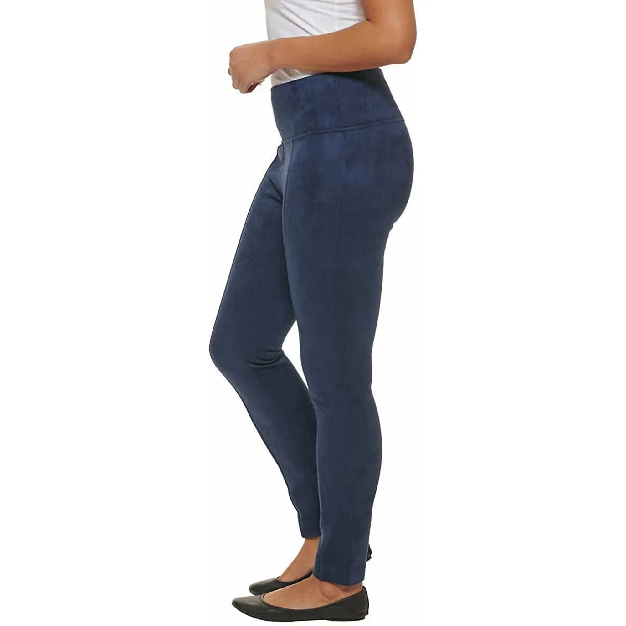 Andrew Marc Super Soft Stretch Faux Suede Pull On Pant for Women - Black