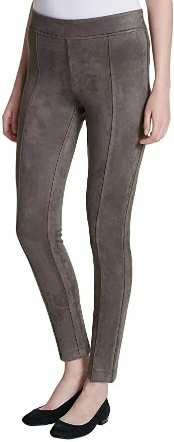 Andrew Marc Super Soft Stretch Faux Suede Pull On Pant for Women - Black