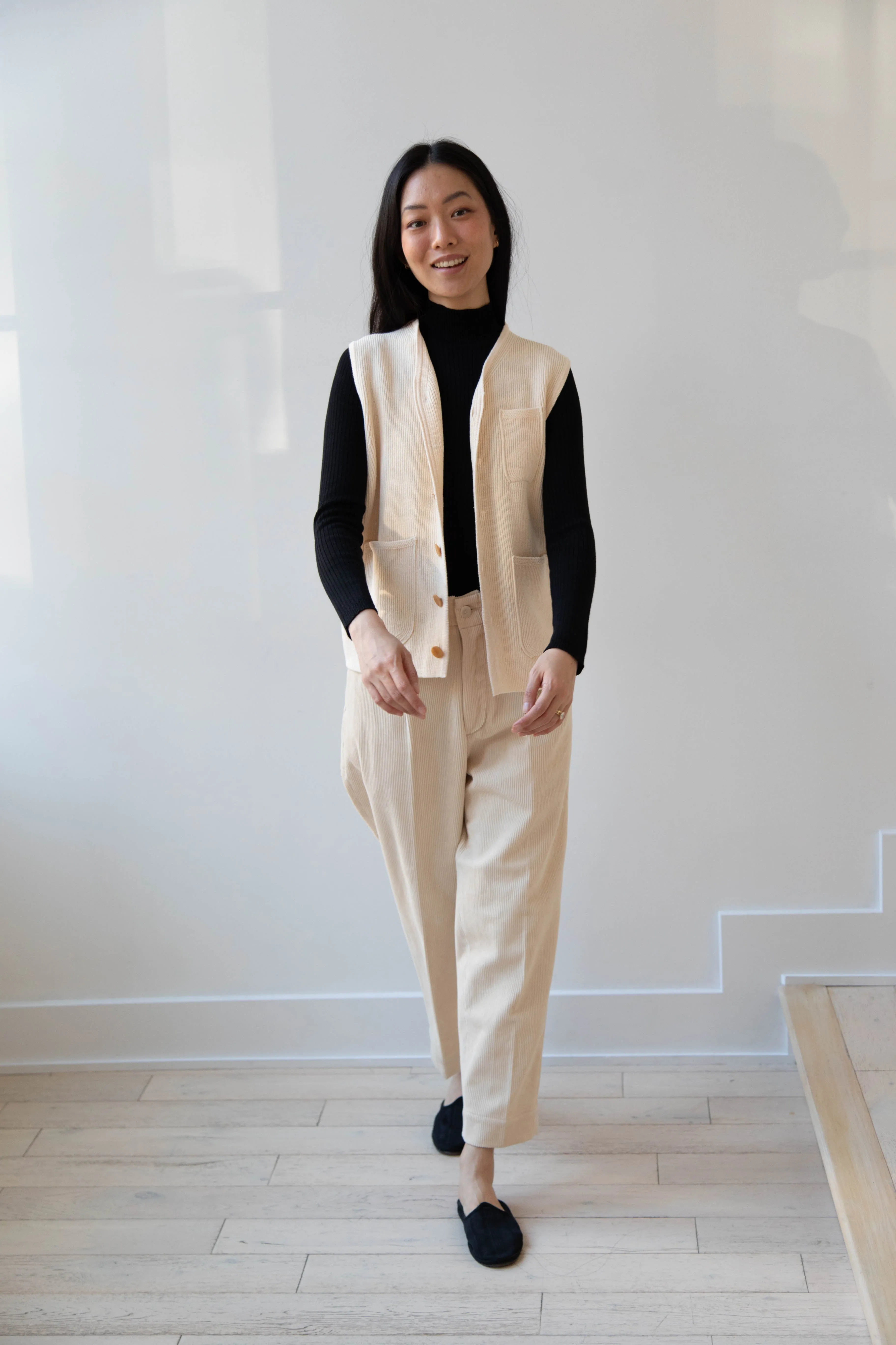 Aseedonclöud | Tea Garden Knit Vest in Beige