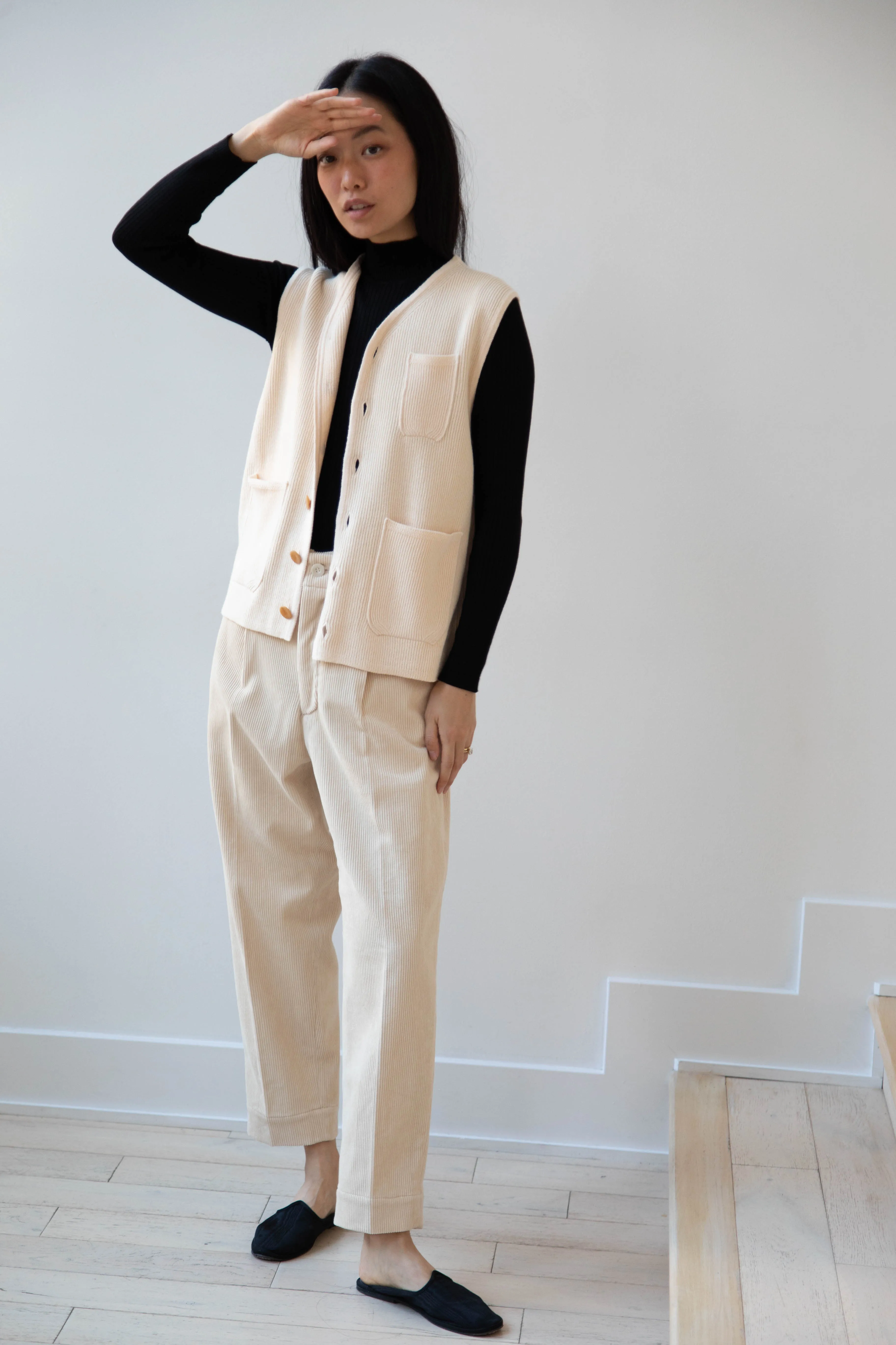 Aseedonclöud | Tea Garden Knit Vest in Beige