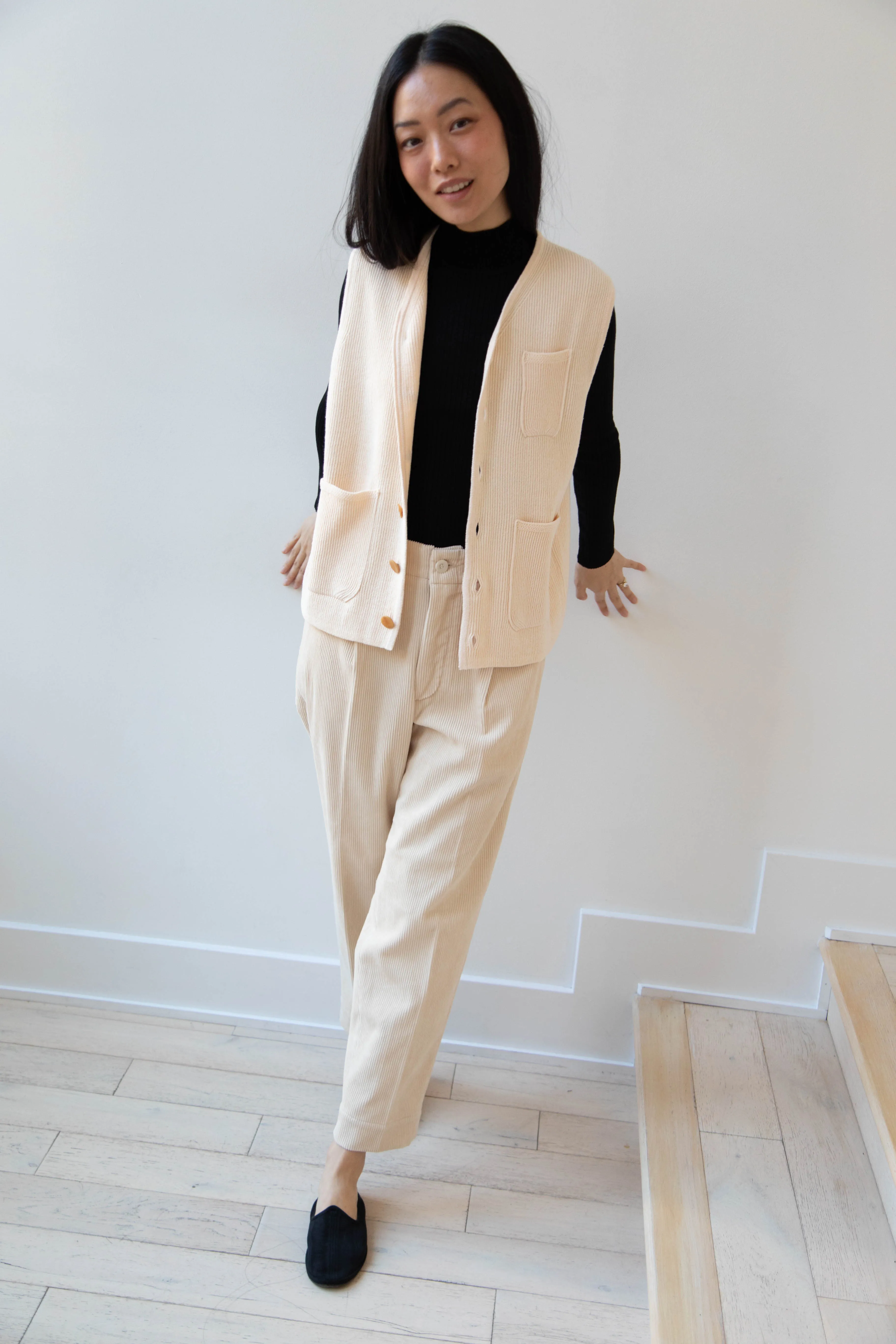 Aseedonclöud | Tea Garden Knit Vest in Beige