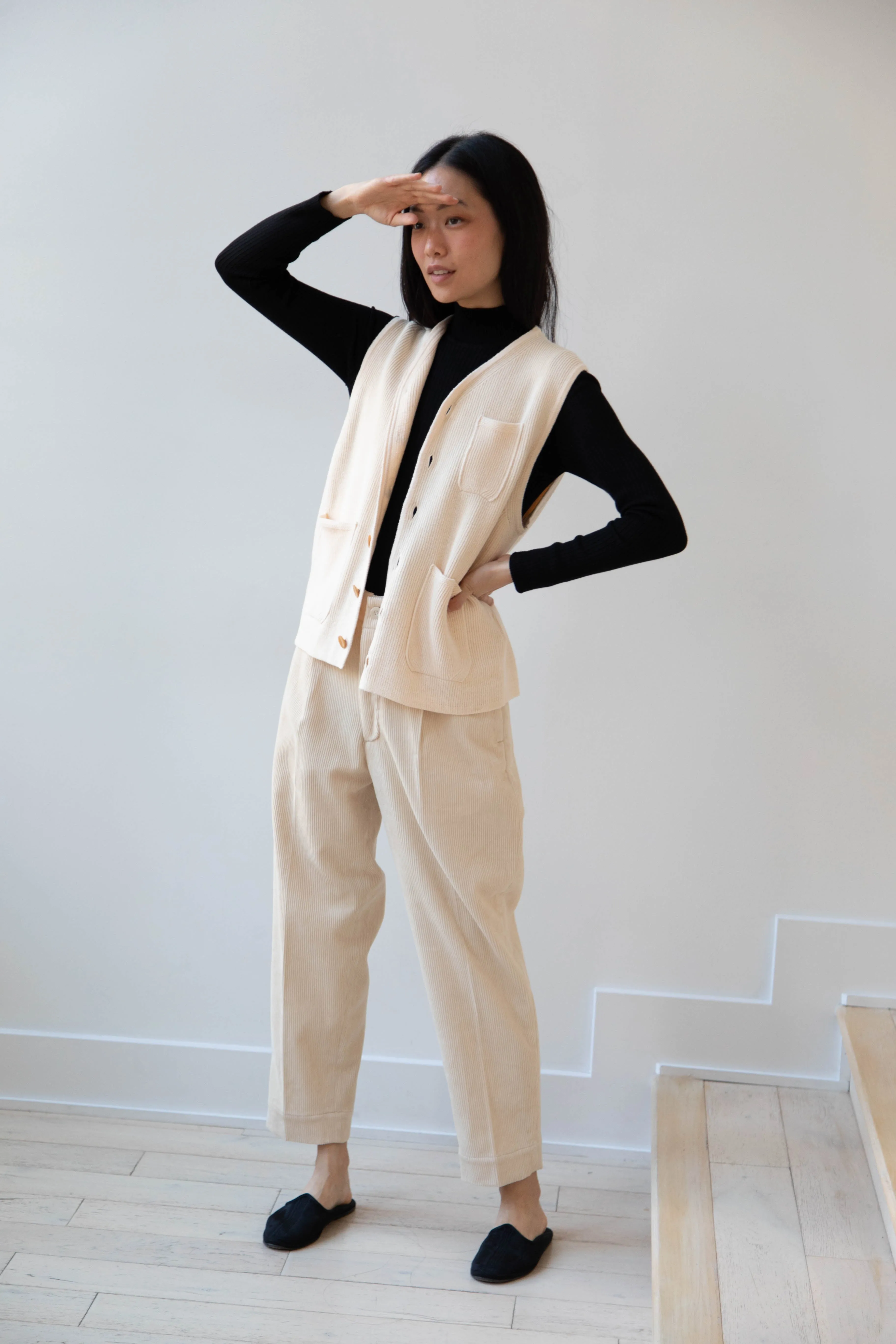 Aseedonclöud | Tea Garden Knit Vest in Beige