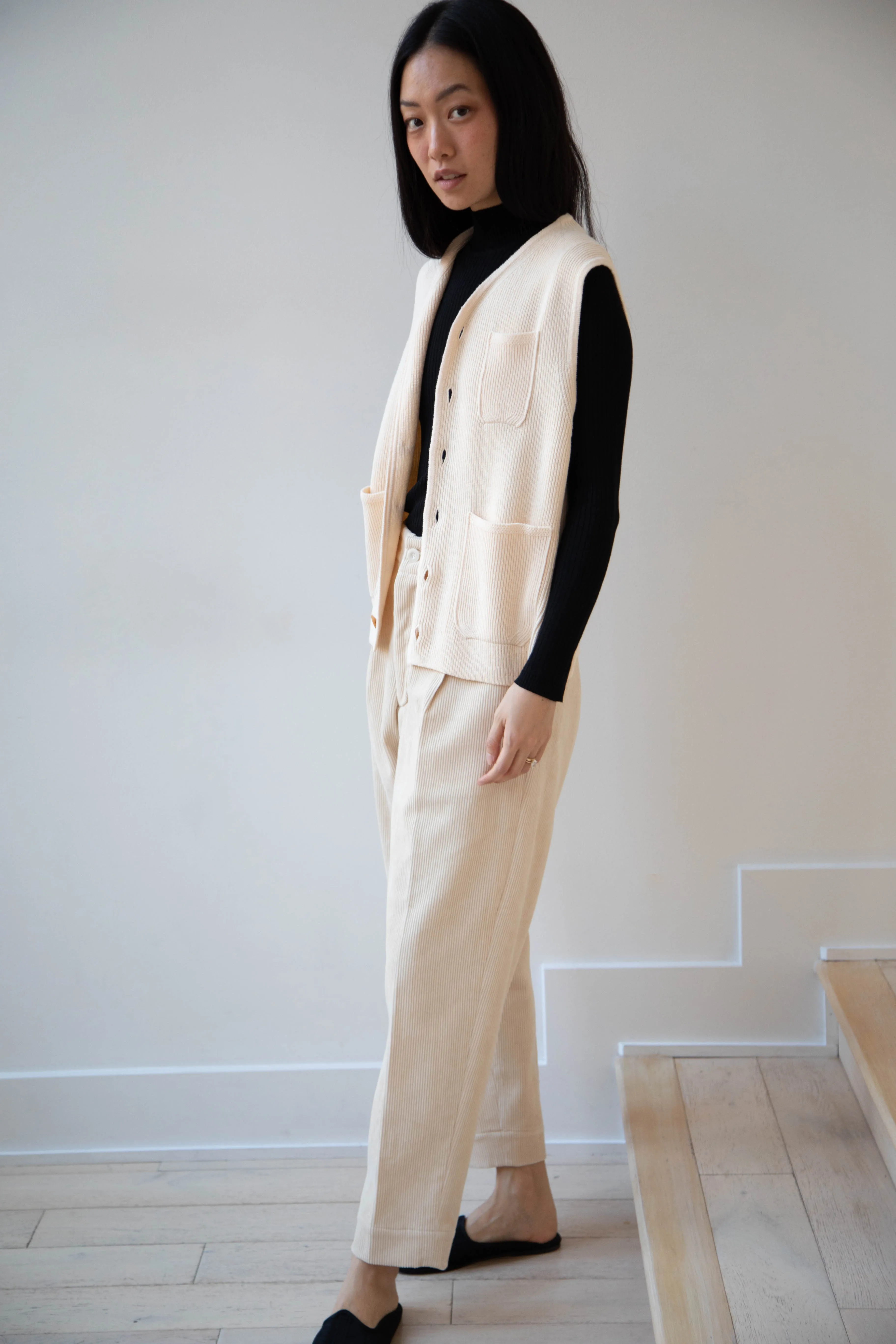 Aseedonclöud | Tea Garden Knit Vest in Beige