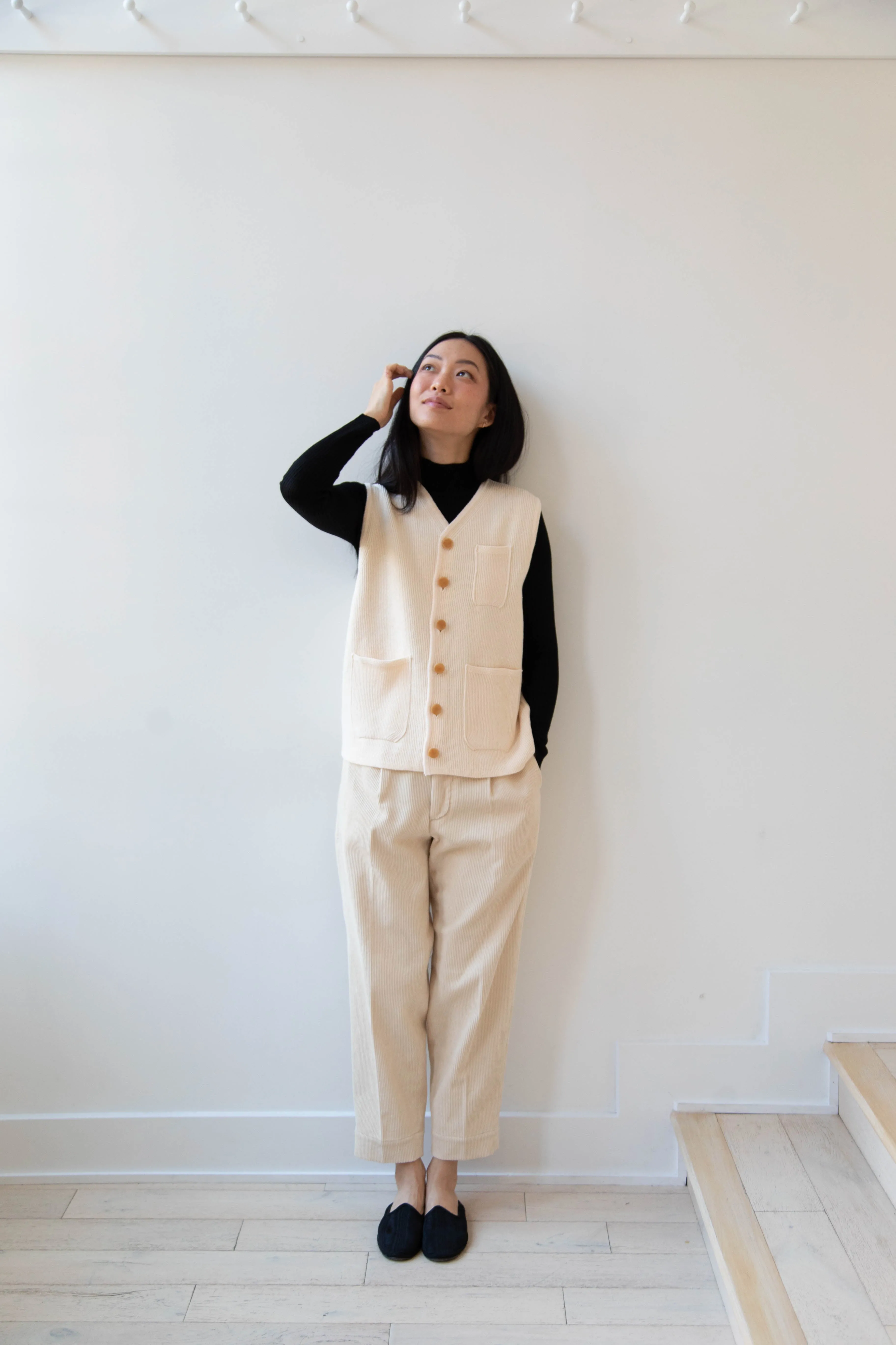 Aseedonclöud | Tea Garden Knit Vest in Beige