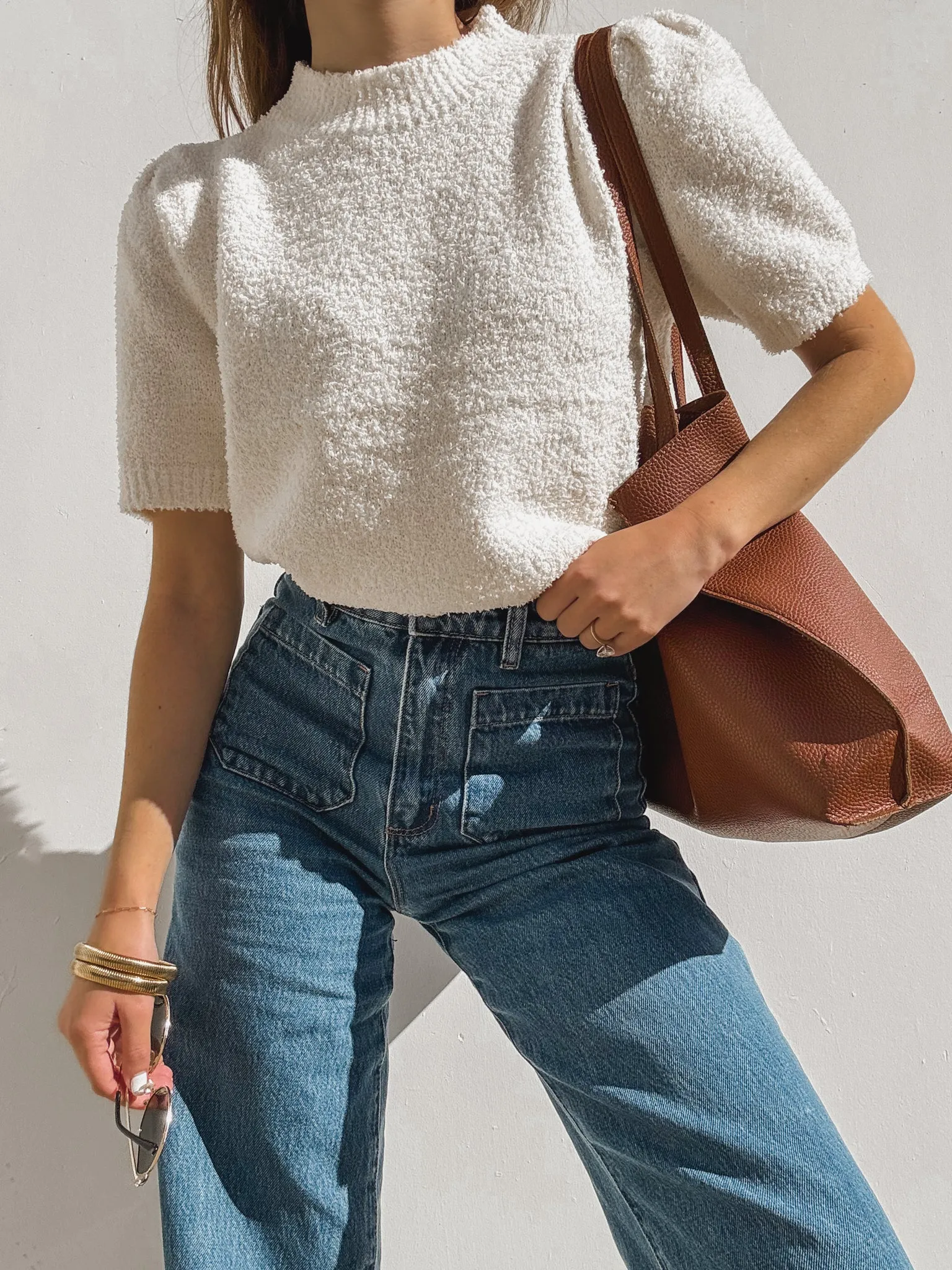 Aurellie Knit Top in Cream