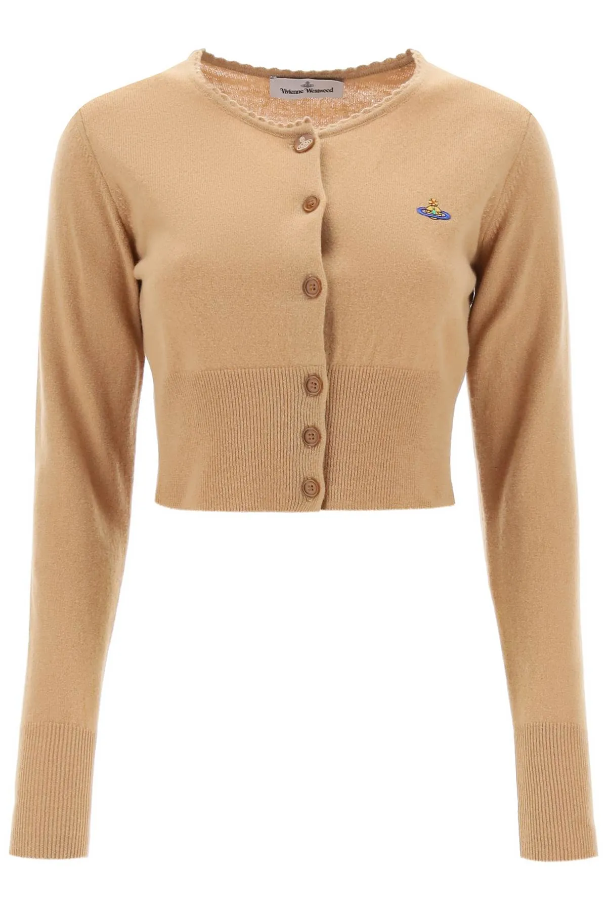 Beige Vivienne Westwood Bea Cropped Cardigan