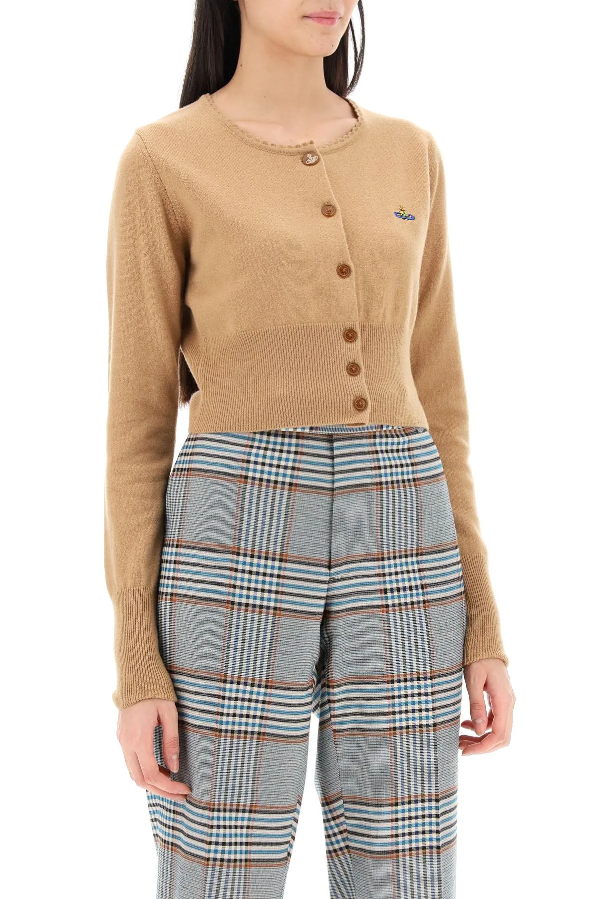 Beige Vivienne Westwood Bea Cropped Cardigan
