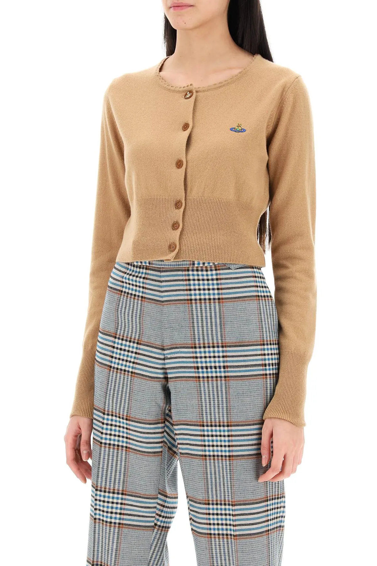 Beige Vivienne Westwood Bea Cropped Cardigan