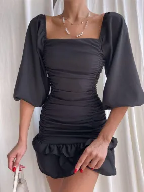 Black Short Sleeve Bodycon Dress
