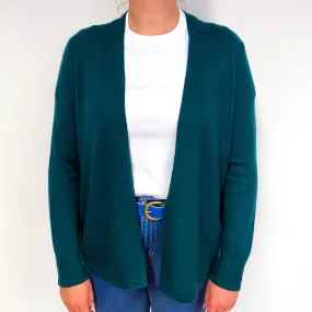Bottle Green Cashmere Edge to Edge Cardigan Large