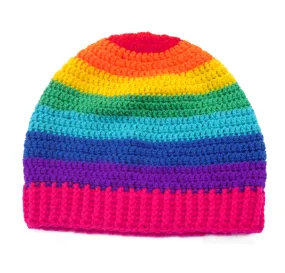 Bright Rainbow Striped Beanie