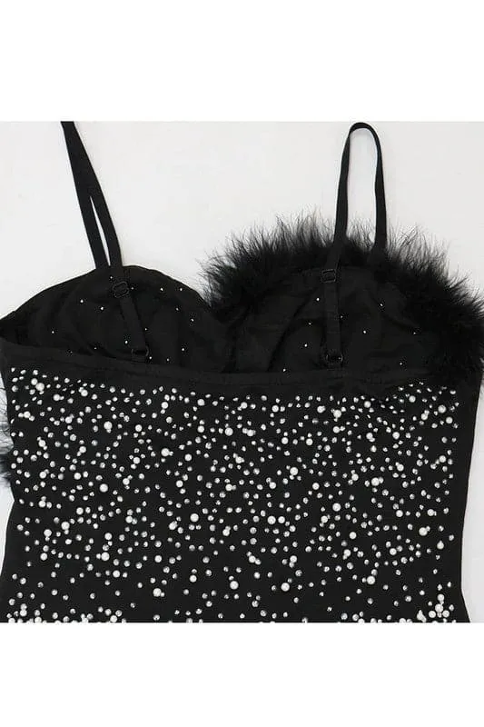 BY409 Rhinestones Cami Mini Dress