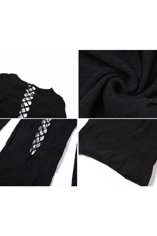 BZ369 Crochet Mesh Mini Dress