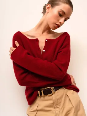Camille Cardigan Burgundy