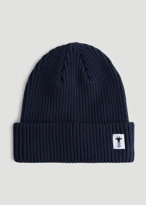 Cotton Beanie in Navy