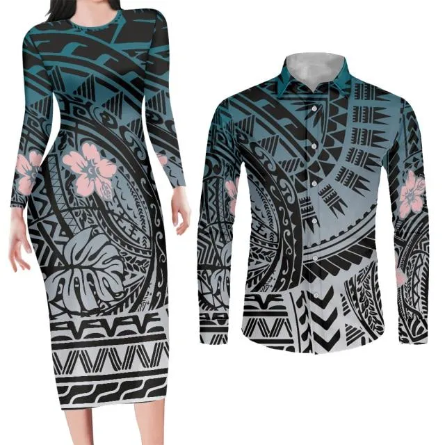 Couples Swag Black Matching Apparel Bodycon Dress and Shirt Engagement Outfits