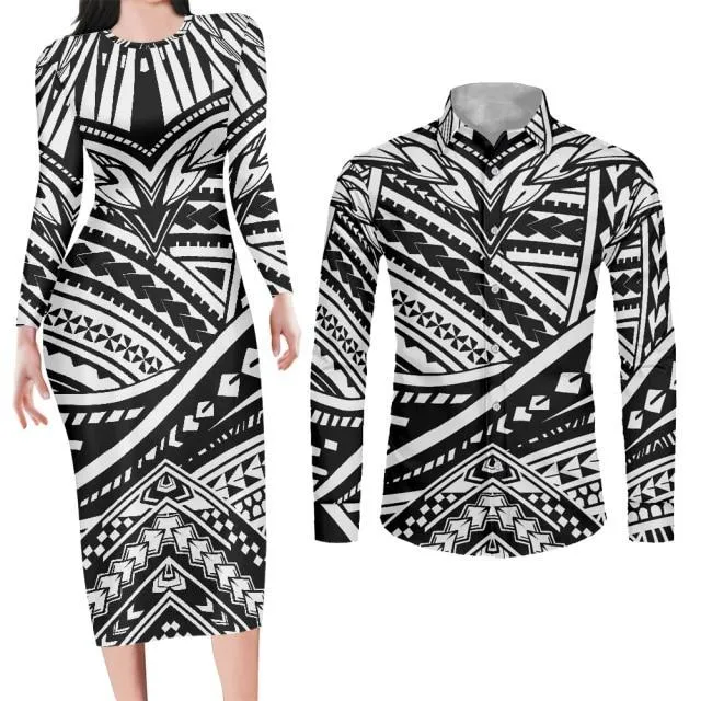 Couples Swag Black Matching Apparel Bodycon Dress and Shirt Engagement Outfits