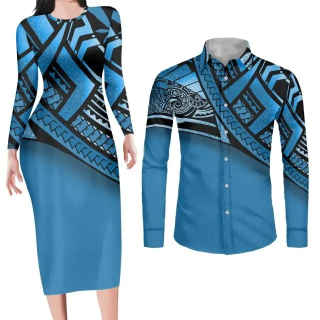 Couples Swag Black Matching Apparel Bodycon Dress and Shirt Engagement Outfits
