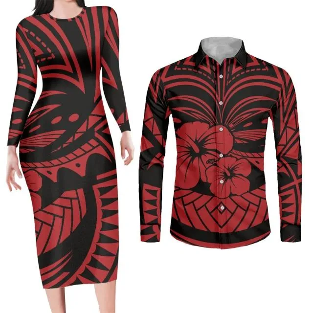 Couples Swag Black Matching Apparel Bodycon Dress and Shirt Engagement Outfits