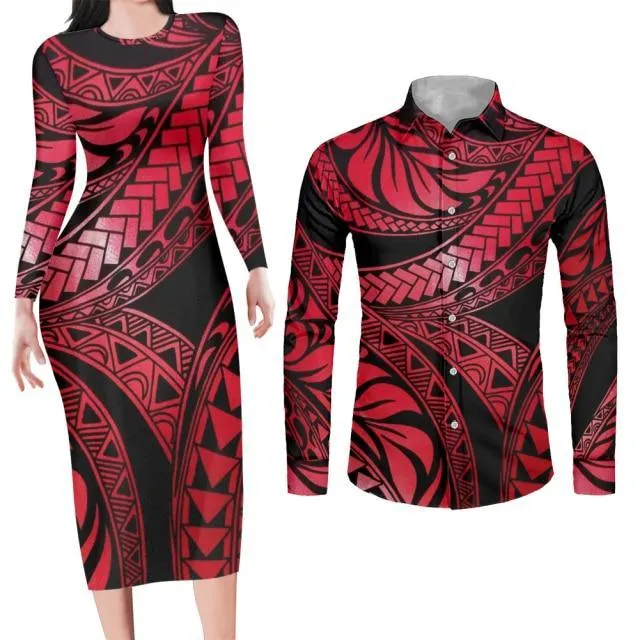 Couples Swag Black Matching Apparel Bodycon Dress and Shirt Engagement Outfits