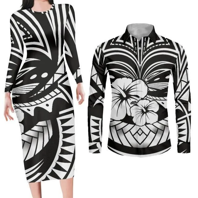 Couples Swag Black Matching Apparel Bodycon Dress and Shirt Engagement Outfits