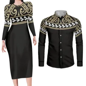 Couples Swag Black Matching Apparel Bodycon Dress and Shirt Engagement Outfits