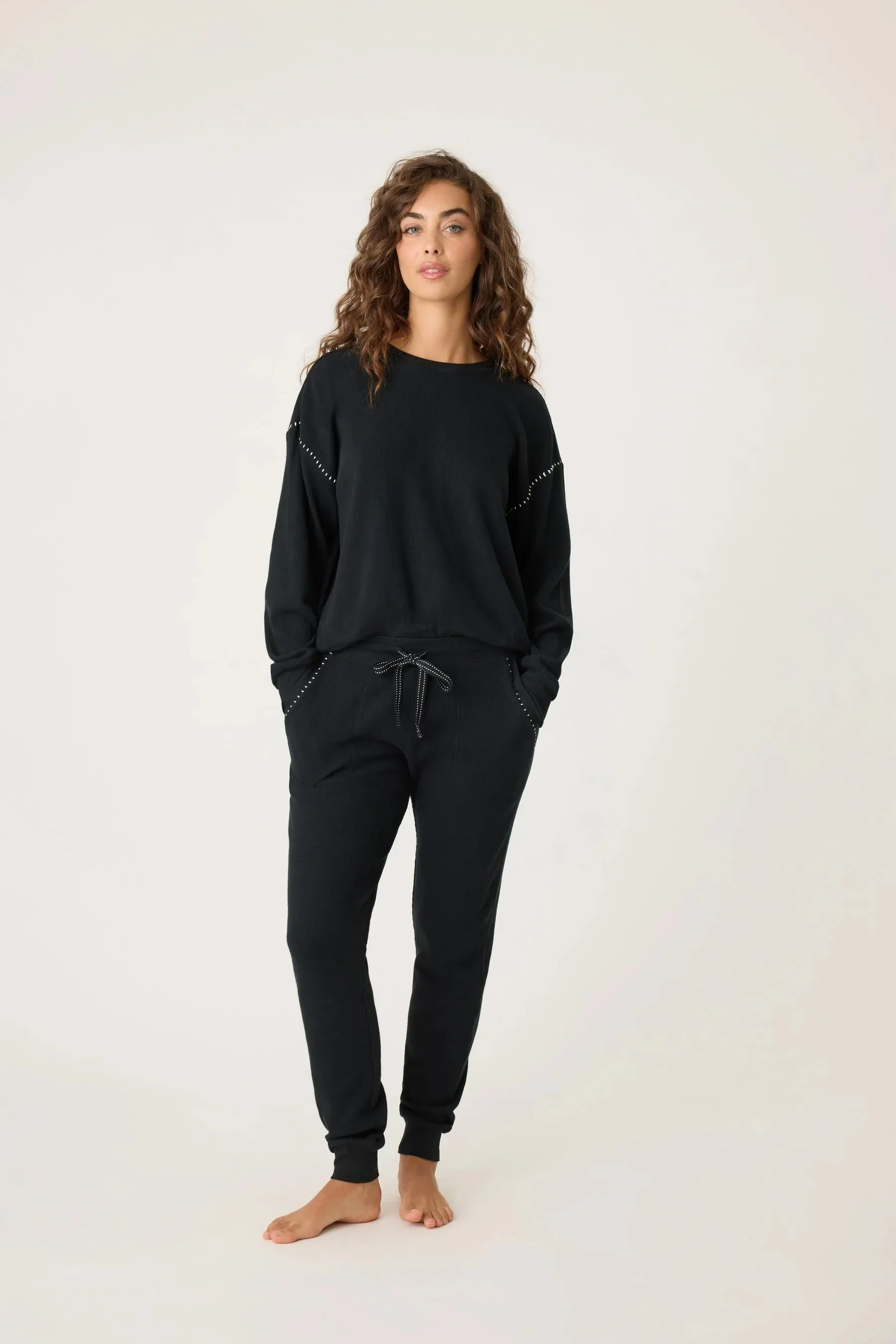 Cross Stitch Waffle Knit Top