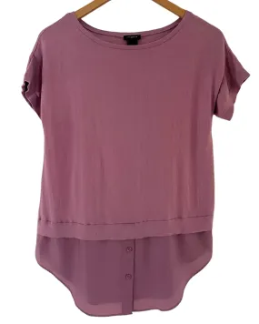 Dark Winter Antique Fuchsia Mixed Media Knit Top