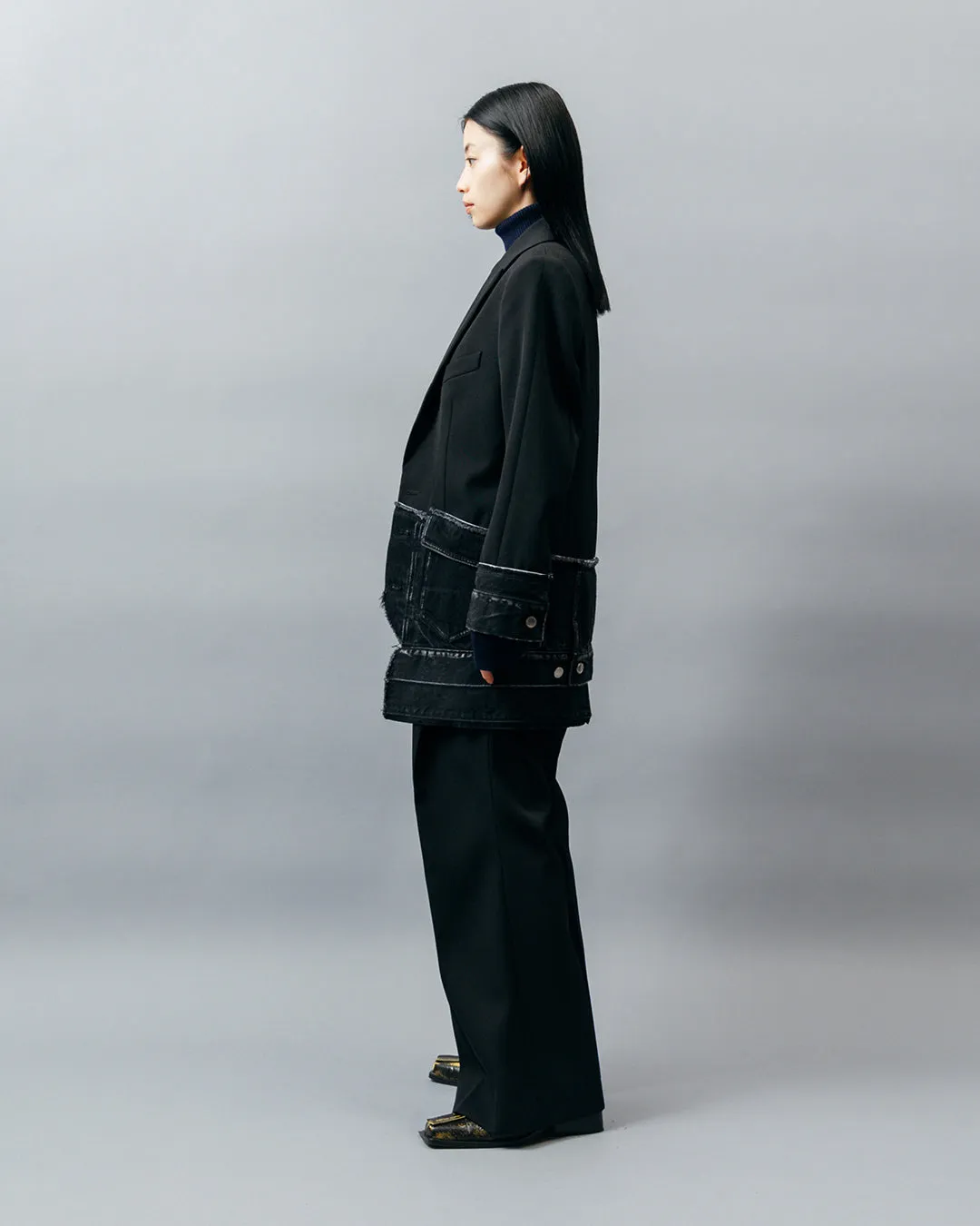 DENIM DOCKING TAILORED JACKET .10【BLACK/BLACK】