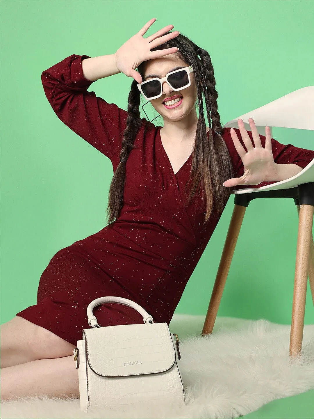 Elegant Maroon Bodycon Dress