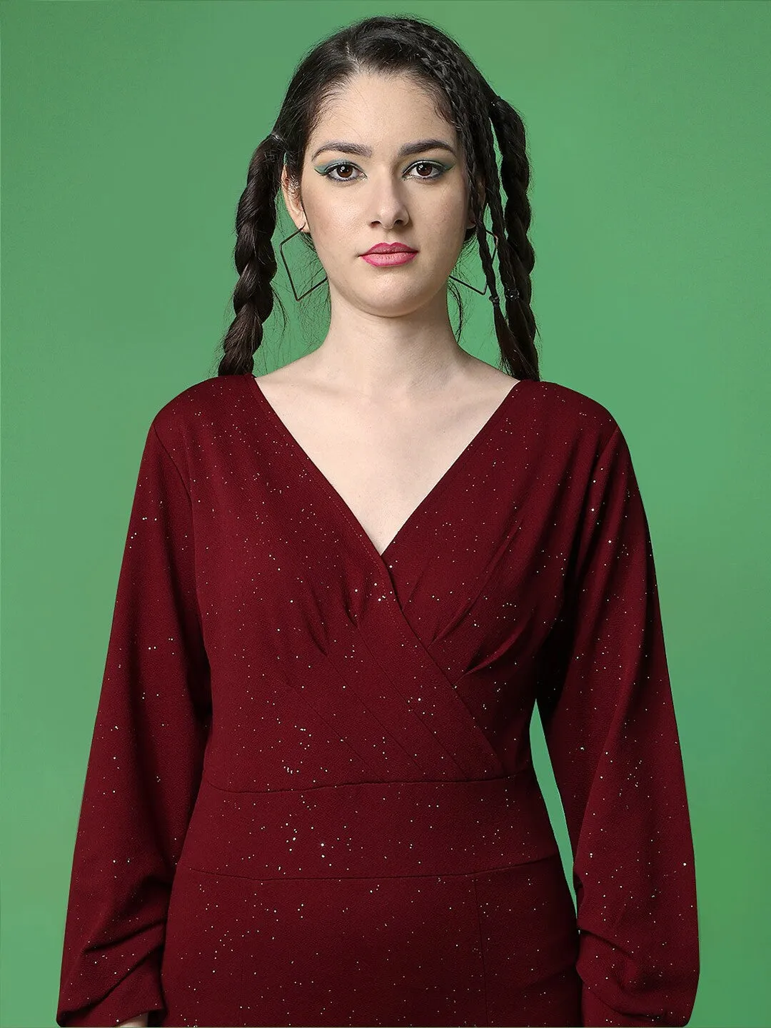 Elegant Maroon Bodycon Dress