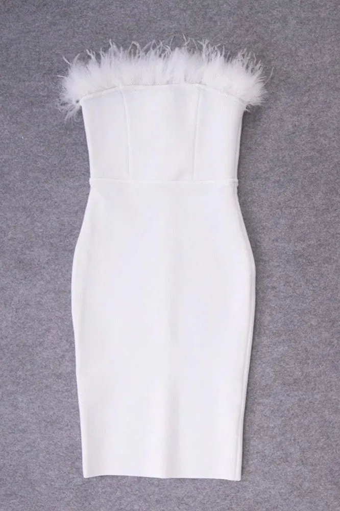 Erin Bandage Dress - Pearl White