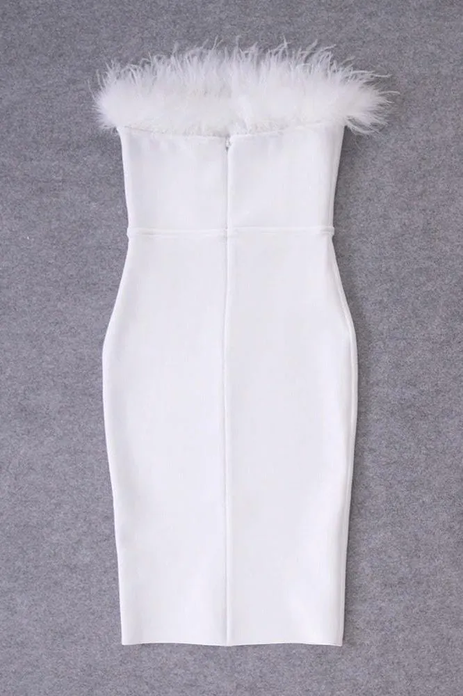 Erin Bandage Dress - Pearl White