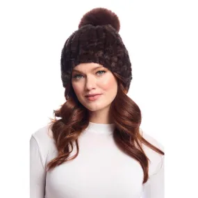 Faux Fur Poppy Pom Beanie Hat