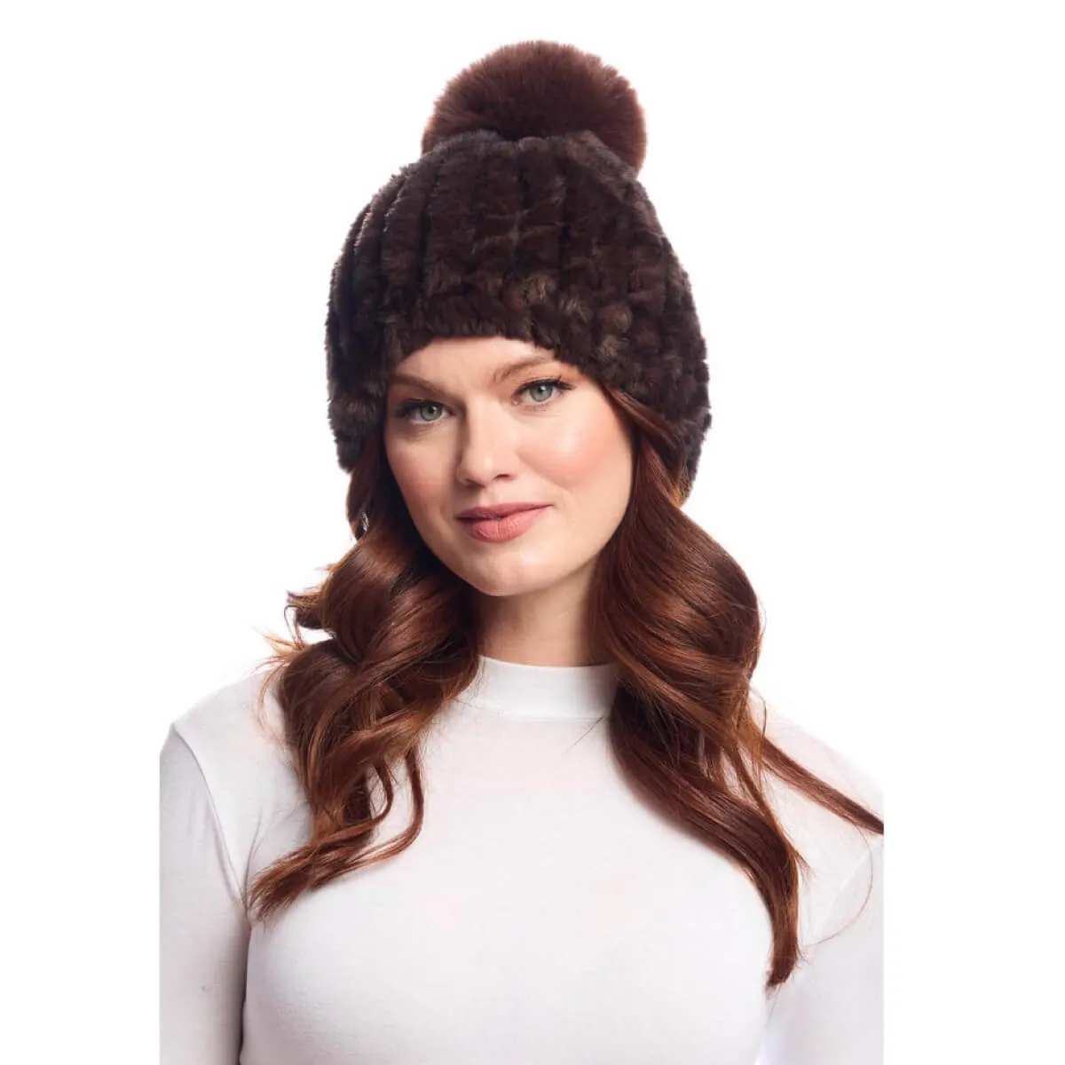 Faux Fur Poppy Pom Beanie Hat