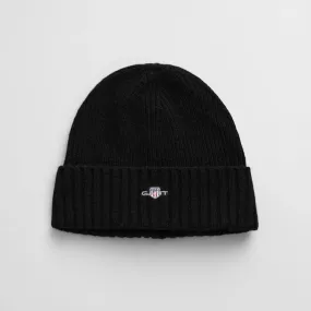 Gant Shield Wool Beanie In Black