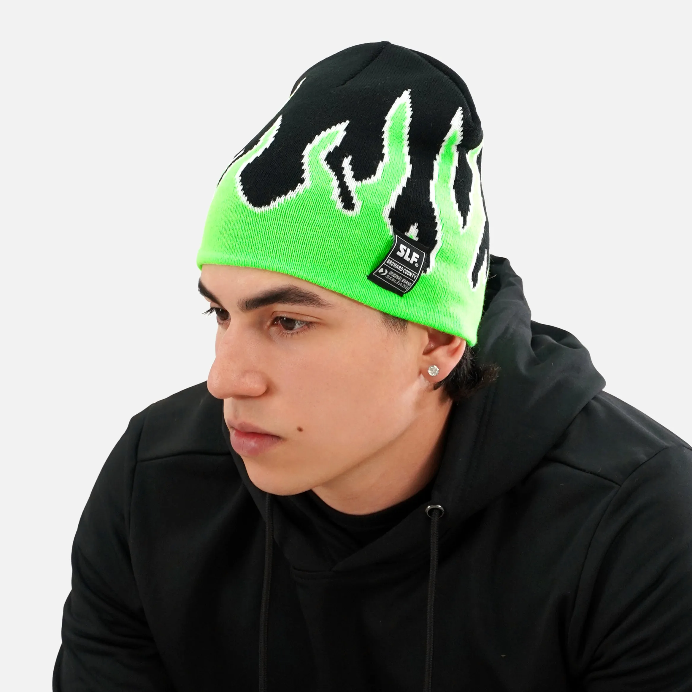 Green Fire Beanie