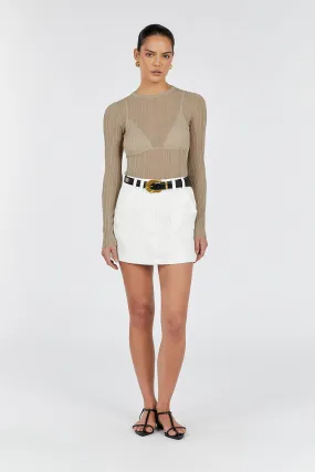 HARPER TAUPE LONG SLEEVE KNIT TOP
