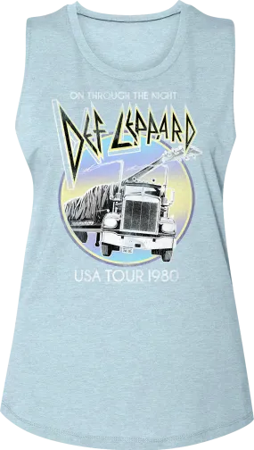 Ladies On Through The Night USA Tour Def Leppard Muscle Tank Top